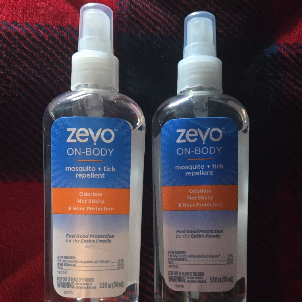 2 Bottles Zevo On-Body Mosquito and Tick Repellent Brand New 5.9 Oz